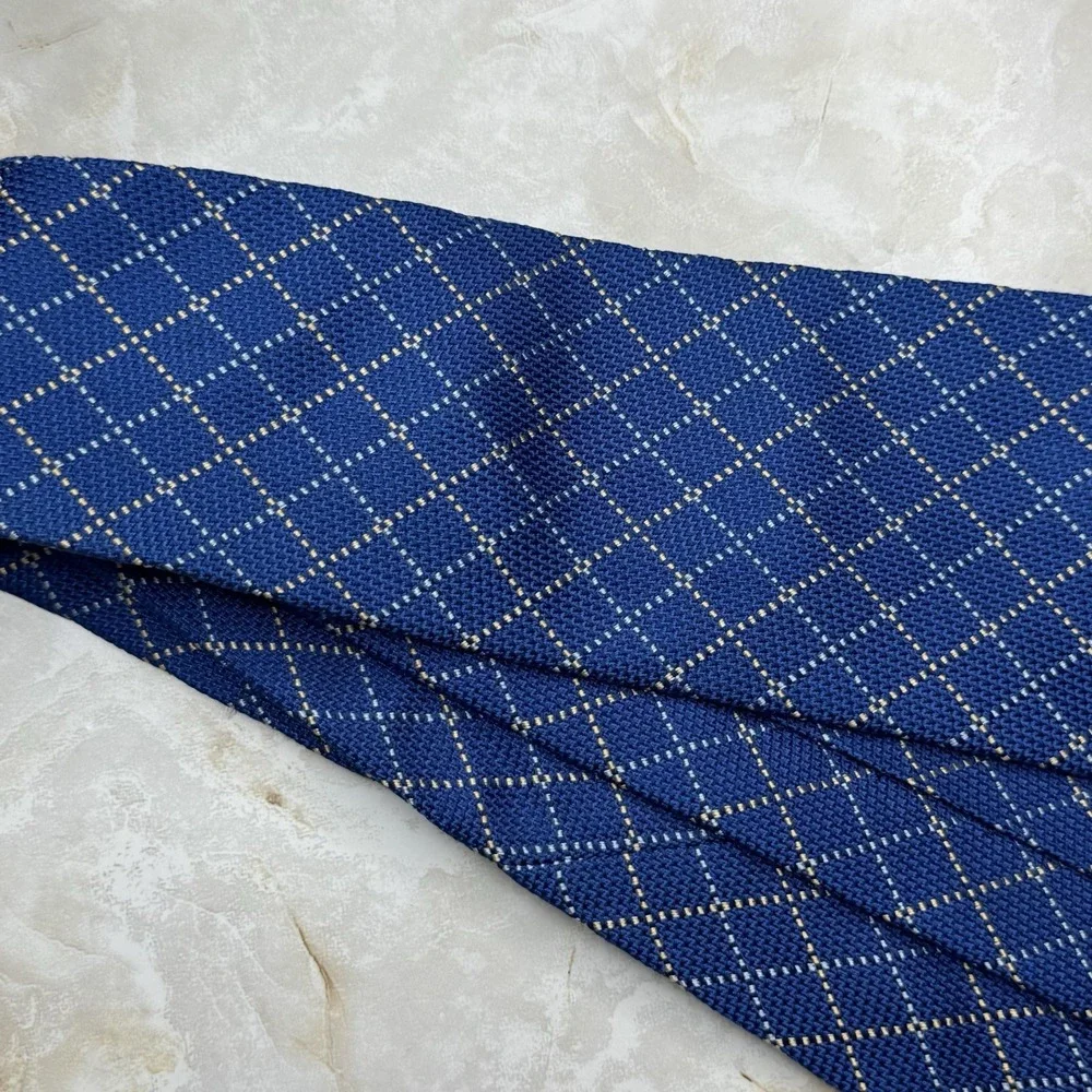 Pink Thomas Mens Silk Tie Blue Print 3 3/4
